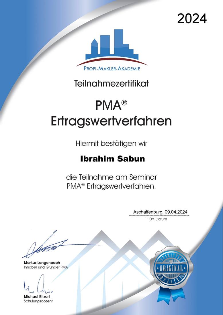 PMA Ertragswertverfahren